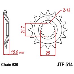 JT zębatka przednia 528 15 kawasaki gpz 750 unitrack '82-'89 (ZX750A1-A5) (52815JT) (łańc. 630)
