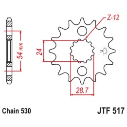 JT zębatka przednia 526 15 kawasaki zzr 1200/1400 (52615JT) (łańc. 530)