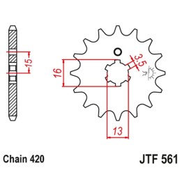 JT zębatka przednia 415 15 yamaha rd 80 MX '81-82' (41515JT) (łańc. 420)