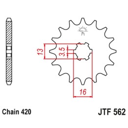 JT zębatka przednia 415 09 kawasaki kfx 50 '03-'06, suzuki lta 50 '02-'05, suzuki ts 50, yamaha dt 50MX (41509JT) (łańc. 420)