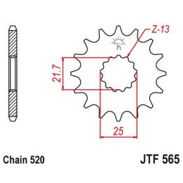 JT zębatka przednia 565 17 suzuki GS500E '89-'93 (56517JT) (łańc. 520) (+1)