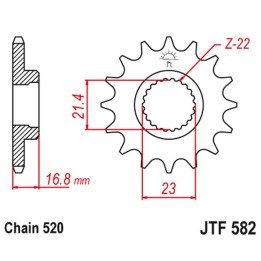 JT zębatka przednia 443 15 yamaha xj 600 diversion '92-'03 (44315JT) (łańc. 520)