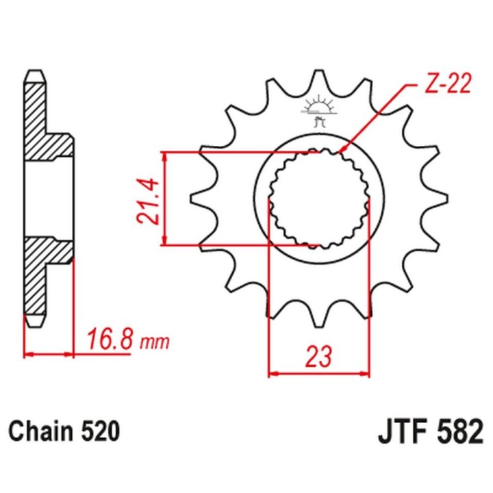 JT zębatka przednia 443 15 yamaha xj 600 diversion '92-'03 (44315JT) (łańc. 520)