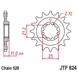 JT zębatka przednia 727 17 husqvarna 4T (72717JT) (łańc. 520)