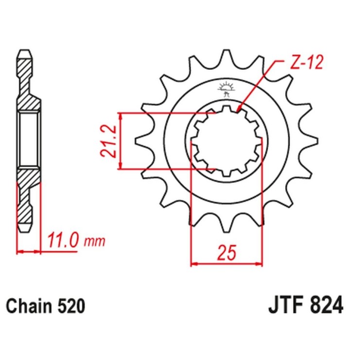 JT zębatka przednia 727 17 husqvarna 4T (72717JT) (łańc. 520)