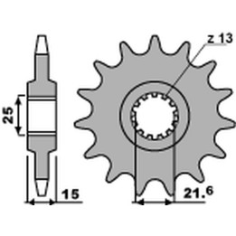PBR zębatka przednia 2082 15 18NC kawasaki ZX6R '95-'97 (JTF1515.15) (łańc. 525) (std.) (made in italy)