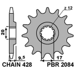 PBR zębatka przednia 2084 12 18NC ktm EXC 50 '96-'03, SX 85 '07-'22 (JTF1907.12) (łańc. 428) (made in italy)