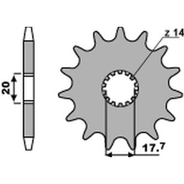 PBR zębatka przednia 440 13 18NC yamaha yz 125 '87-'92 (JTF564.13) (łańc. 520) (std.) (made in italy)