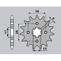 PBR zębatka przednia 255 13 18NC nsr 50 (89-93) (łańc. 420) (made in italy)