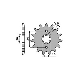 PBR zębatka przednia 259 15 18NC xl 125 (łańc. 428) (made in italy)