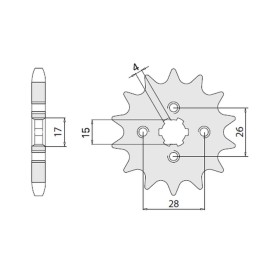 CHT zębatka przednia 261 13 honda mbx/mtx 50 (4009-13)