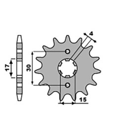 JR zębatka przednia 274 15 honda mtx 80R '87-'92 (27415JT) (łańc. 428)