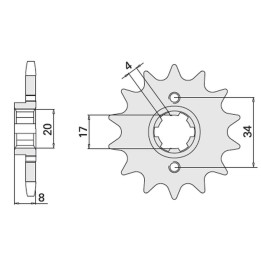 CHT zębatka przednia 267 14 honda xl 350R (287-14K) (JTF1263.16)