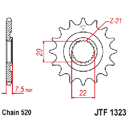 JT zębatka przednia 2120 13 honda cr 125R '04-'07, crf 250R/X '04-'17 (łańc. 520)