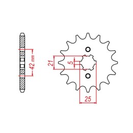 MTX parts zębatka przednia 569 13 kawasaki kx 250 '87-'98, yamaha yz 250 '77-'98 (JTF569.13) (łańc. 520)