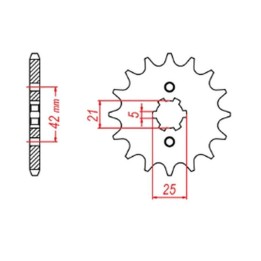 MTX parts zębatka przednia 569 16 yamaha xv 250 '89-'94, xvs 250 '08-'17, xv 250`89-15 (+2) (JTF569.16) (łańc. 520)