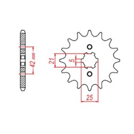 MTX parts zębatka przednia 350 14 honda XR 600R '91-'00, trx 400EX /x '05-'14 (JTF1309.14) (łańc. 520)