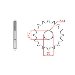 MTX parts zębatka przednia 440 13 yamaha yz 125 '87-'04 (JTF564.13) (łańc. 520)