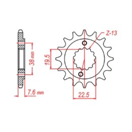 MTX parts zębatka przednia 2116 14 suzuki ltr 450 '06-'12, ltz 400 '03-'13, rmx 450 '10-'13 (JTF1401.14) (łańc. 520)