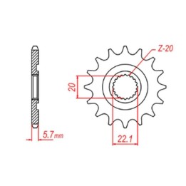 MTX parts zębatka przednia 2103 12 yamaha yzf 250 '01-'17, wr 250F '01-'17 (JTF1590.12) (łańc. 520) (JTF1590.12)