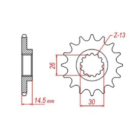 MTX parts zębatka przednia 340 13 honda cr 125 '87-'03 (JTF326.13) (łańc. 520)