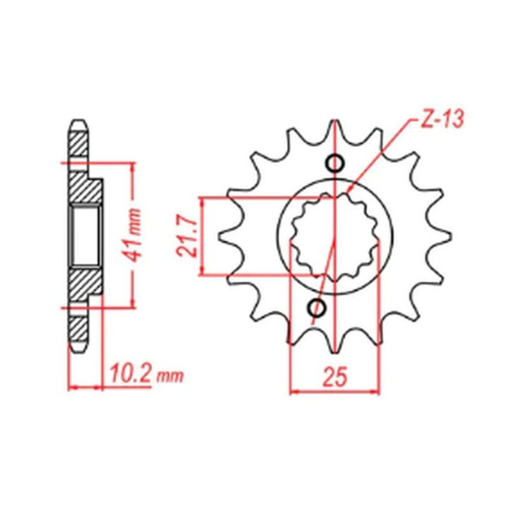 MTX parts zębatka przednia 345 15 honda nx 650, fx 650, yamaha xt 660, fmx (JTF308.15) (łańc. 520)