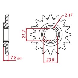 MTX parts zębatka przednia hornet 2320 13 honda crf 250R '18-'23 samooczyszczająca (JTF1344.13SC) (łańc. 520)