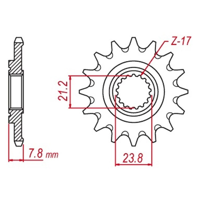 MTX parts zębatka przednia hornet 2320 14 honda crf 250R 18-19 samooczyszczająca (JTF1344.14) (łańc. 520)