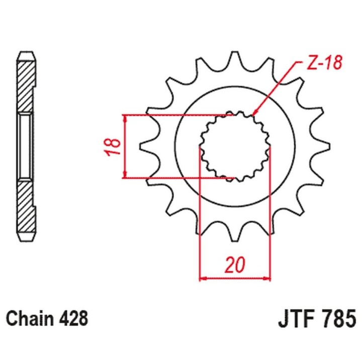 JT zębatka przednia 426 13 benelli 125 leoncio '22-'23, keeway 125 strike '13-'14, rkf 125 '11-'23, tx 125 '11-'20 (42613JT) (ł…