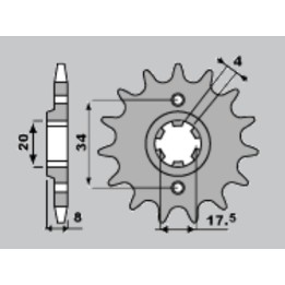 PBR zębatka przednia 328 13 18NC honda nsr 125 89-93 (łańc. 520) (made in italy)