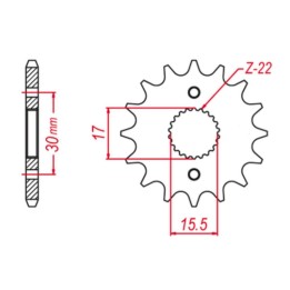 GROSSKOPF zębatka przednia 332 14 honda cr 80/85 '87-'07 (-1) (JTF1256.14)