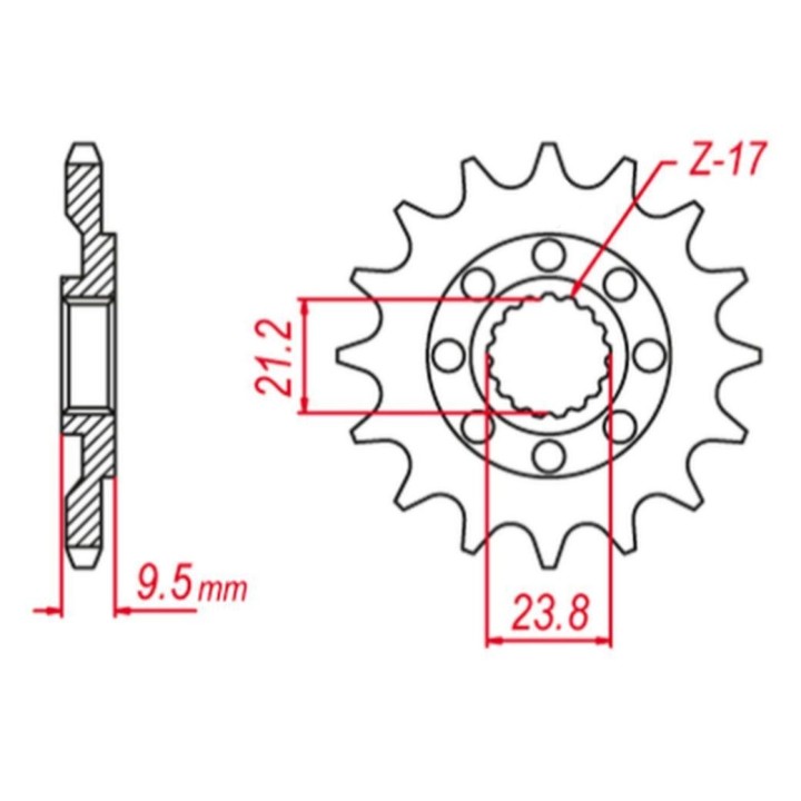 GROSSKOPF zębatka przednia 342 13 honda cr 250 '88-'08, crf 450 '02-'25, crf 250R '22-'25 (JTF284.13)