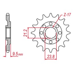 GROSSKOPF zębatka przednia 342 16 honda cr 250 '88-'08, crf 450 '02-'25, crf 250R '22-'25 (JTF284.16)