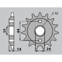 CHT zębatka przednia 348 15 honda XRV750 90-03 (A4240314150)