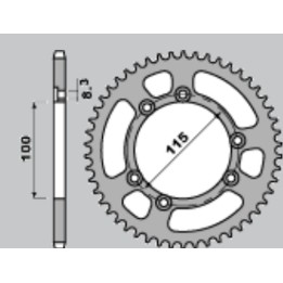 CHT zębatka tylna aluminiowa T7075 (ergal) 4423 50 beta 50RR, supermotard, fantic caballero (łańc. 420)