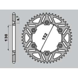CHT zębatka tylna aluminiowa T7075 (ergal) 4500 49 aprilia mxv/rxv/sxv 450/550 '06-'12 (JTR706.49)* (łańc. 520)