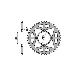 PBR zębatka tylna 4451 42 aluminiowa (ergal) gas gas 280/300 02-14 (łańc. 520) (made in italy)
