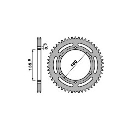 PBR zębatka tylna 3552 42 C45 gilera 250 87-88, beta 240 82-91 (łańc. 520) (JTR5.42) (made in italy)