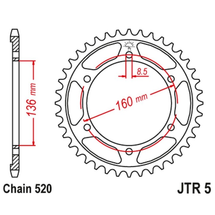 JT zębatka tylna 3552 47 bmw F650 aprilia pegaso 650 '92-'04 355247JTZBK) (łańc. 520)