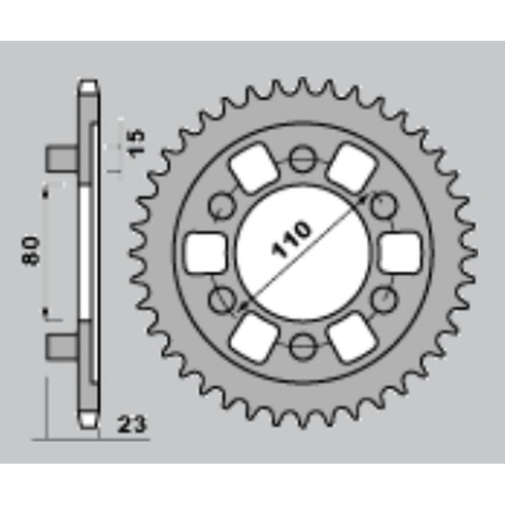 CHT zębatka tylna 3555 38 aprilia AF1 125 90-93 (A4150019380)