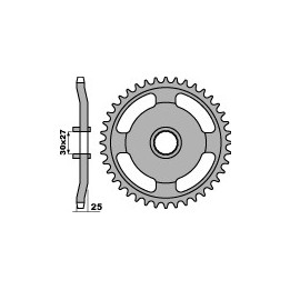 PBR zębatka tylna 381 37 f (łańc. 415) (made in italy)