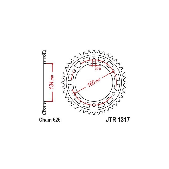 JT zębatka tylna 4405 40 honda cbr 1000RR 17-23 (SC77), cbr 1000SP 17-19 (JTR1317.40)* (łańc. 525)