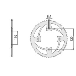 CHT zębatka tylna 4306 55 honda cr 80/85 (2064-55) (łańc. 420)