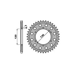 PBR zębatka tylna 4324 57 C45 tdr 125 (93-99) (łańc. 428) (made in italy)