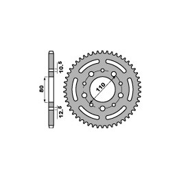 PBR zębatka tylna 4350 36 C45 honda cb 450 s 86-88 (JTR1332.36) (łańc. 525) (made in italy)