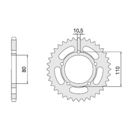 CHT zębatka tylna 4350 36 honda cb 450S 86-89 (332-36) (JTR1332.36)