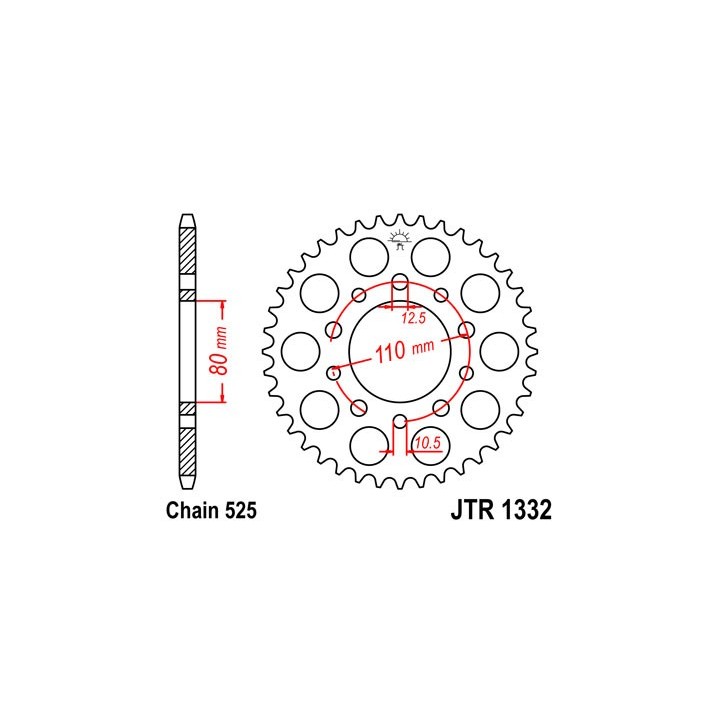 JT zębatka tylna 4350 40 honda cb 500 '94-'03, cb 750F '93-'03 (435040JTZBK) (łańc. 525)
