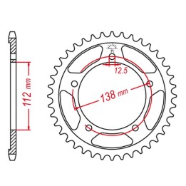 JT zębatka tylna 4357 47 honda XL1000V varadero '99-'13 (435747JTZBK) (łańc. 525)