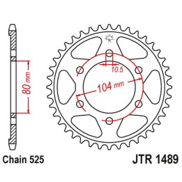 JT zębatka tylna 4359 41 kawasaki zx 6 r '98-'02, z 1000 '07-'09, ZX10R '04-'15 (435941JTZBK) (łańc. 525)