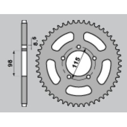 PBR zębatka tylna 893 60 C45 ktm SX 60/65 (ŁAŃC.420) (JTR894.60) (made in italy)
